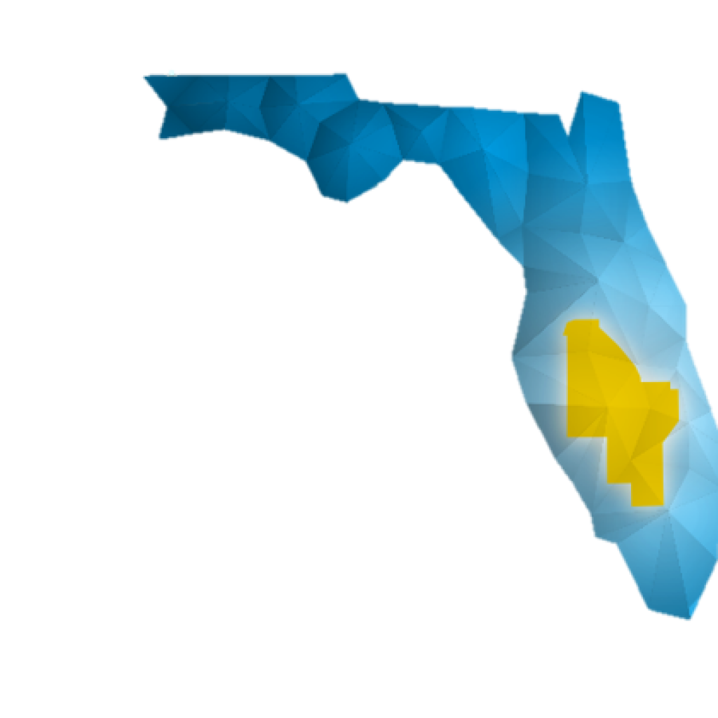 Heartland county graphic map on Florida